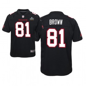 Camiseta Hombre Tampa Bay Buccaneers Antonio Brown 81 Nike Negro 2021 Super Bowl LV